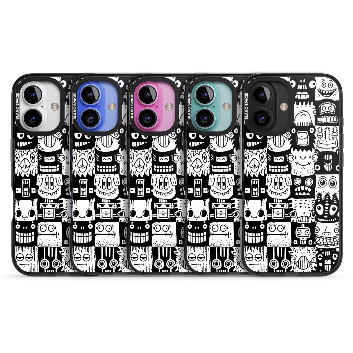 iPhone 16 Pro Max Checkerboard Heads Black Impact Phone Case