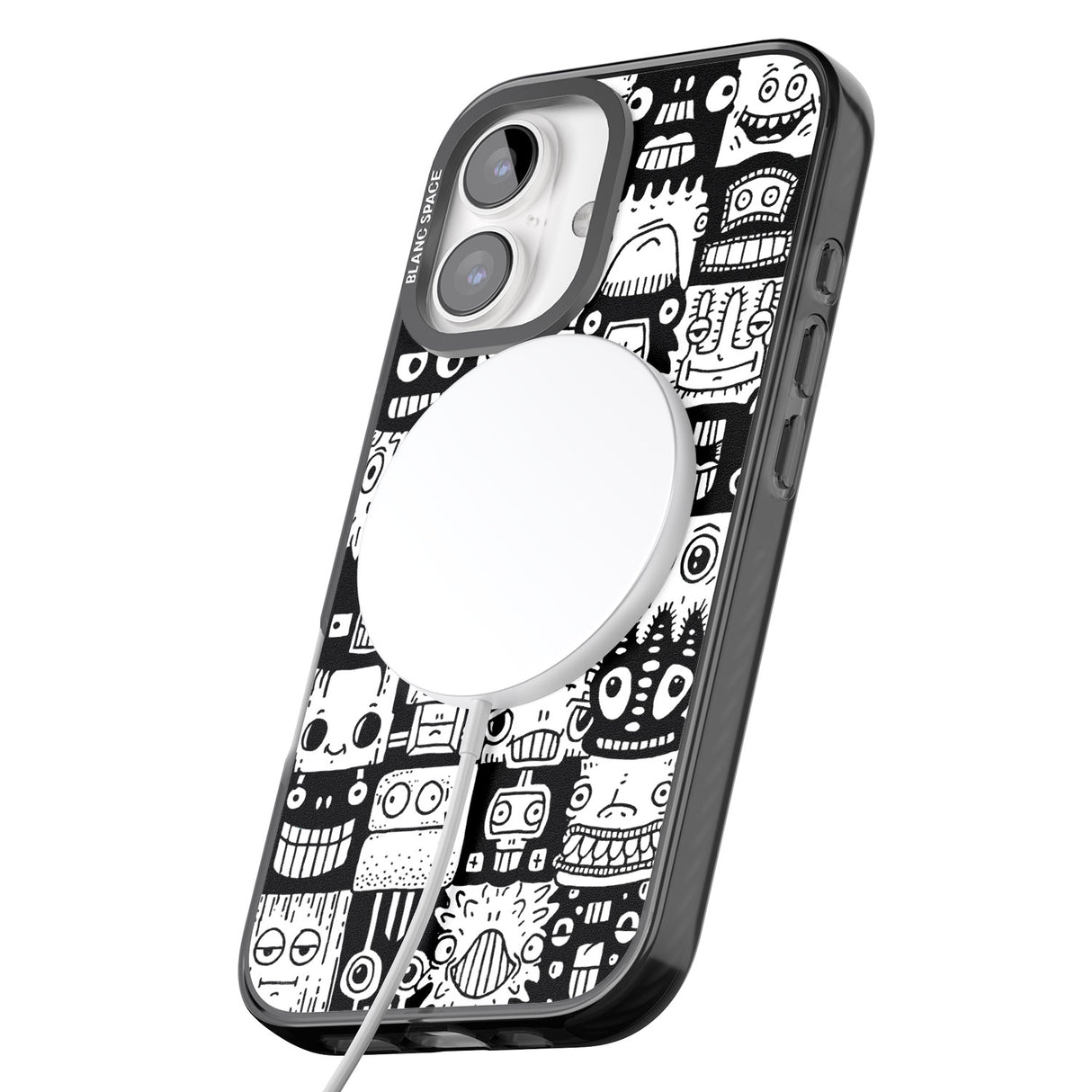 iPhone 16 Pro Max Checkerboard Heads Black Impact Phone Case