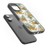 iPhone 16 Pro Max ClearTiger & Fern Jungle Cat Pattern Black Impact Phone Case