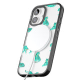 iPhone 16 Pro Max Turquoise Tiger Jungle Cat Pattern Black Impact Phone Case