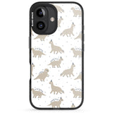 iPhone 16 Pro Max Adorable Dinosaurs Pattern Black Impact Phone Case