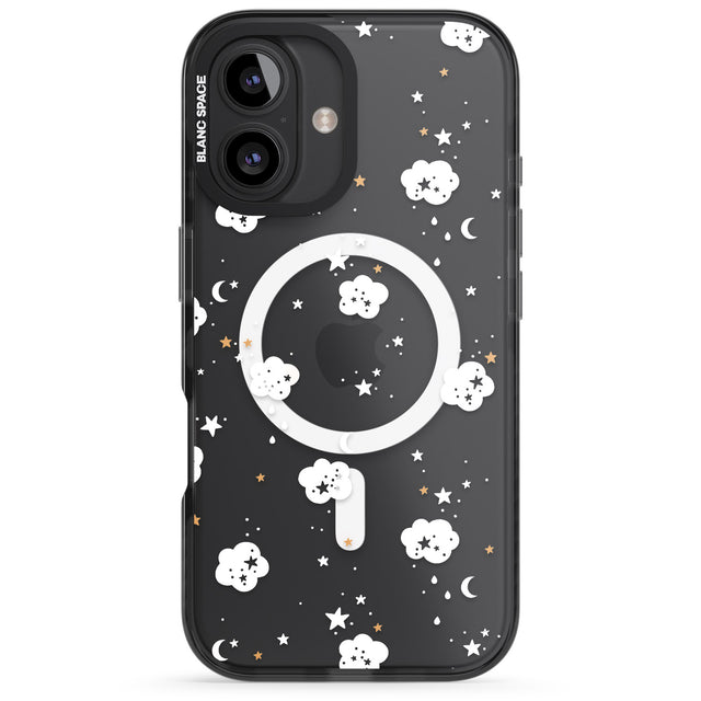 iPhone 16 Pro Max Stars & Clouds Black Impact Phone Case