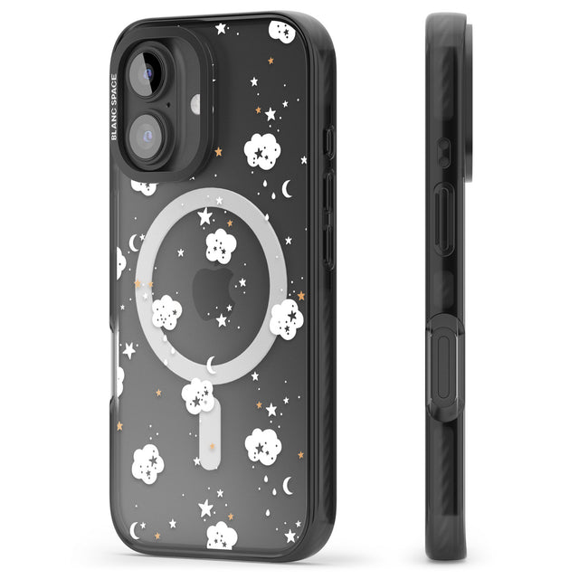 iPhone 16 Pro Max Stars & Clouds Black Impact Phone Case