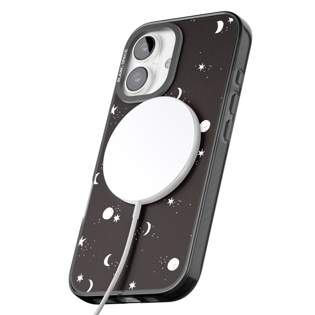 iPhone 16 Pro Max Funky Moons & Stars Black Impact Phone Case