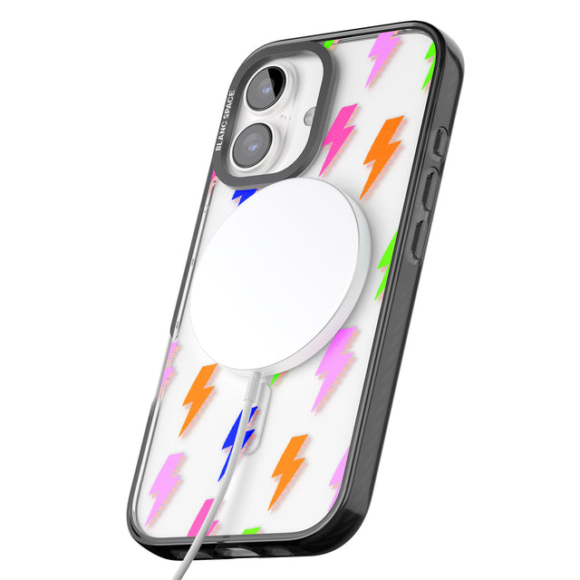 iPhone 16 Pro Max Rainbow Pop Lightning Black Impact Phone Case