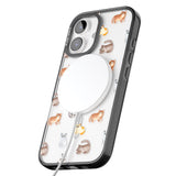 iPhone 16 Pro Max Cute Cat Pattern - Clear Black Impact Phone Case