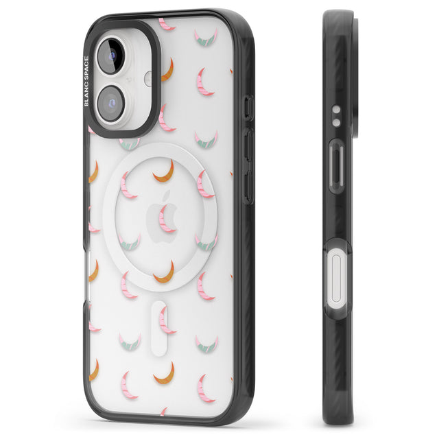 iPhone 16 Pro Max Colourful Crescent Moons Black Impact Phone Case