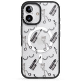 iPhone 16 Pro Max Eyelash Makeup Pattern Black Impact Phone Case