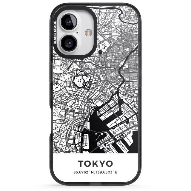 iPhone 16 Pro Max Map of Tokyo, Japan Black Impact Phone Case