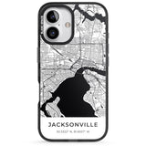 iPhone 16 Pro Max Map of Jacksonville, Florida Black Impact Phone Case