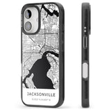 iPhone 16 Pro Max Map of Jacksonville, Florida Black Impact Phone Case