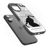 iPhone 16 Pro Max Map of Jacksonville, Florida Black Impact Phone Case