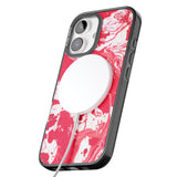 iPhone 16 Pro Max Red & White - Marbled Paper Black Impact Phone Case