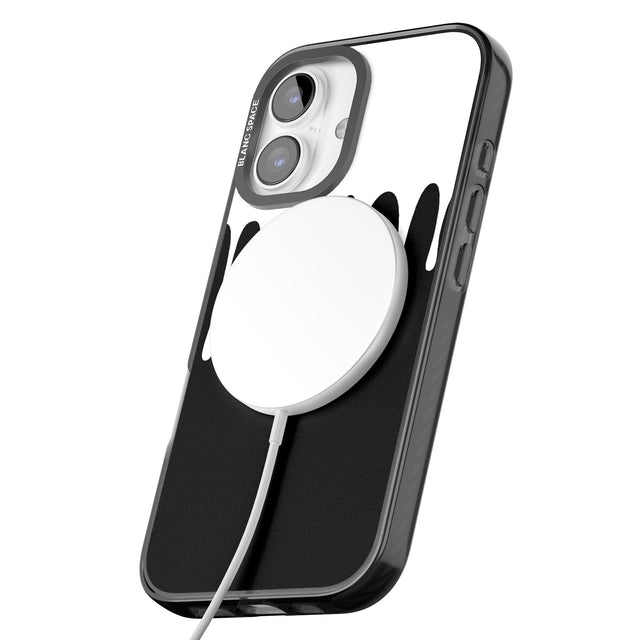 iPhone 16 Pro Max Melted Effect: White & Black Black Impact Phone Case