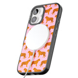 iPhone 16 Pro Max Tigers on Pink Pattern Black Impact Phone Case