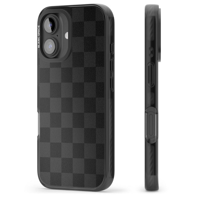 iPhone 16 Pro Max BLACK CHECKERED Black Impact Phone Case + Magsafe