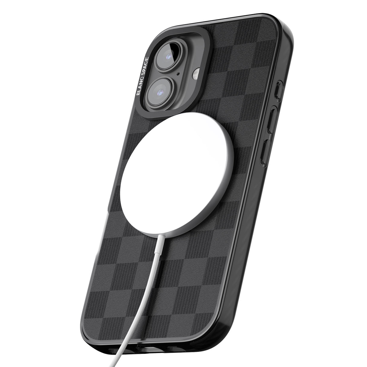 iPhone 16 Pro Max BLACK CHECKERED Black Impact Phone Case + Magsafe