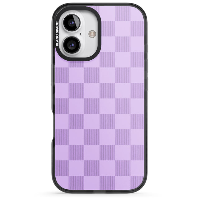 iPhone 16 Pro Max LILAC CHECKERED Black Impact Phone Case + Magsafe