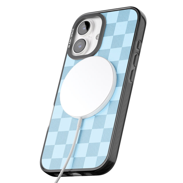 iPhone 16 Pro Max SKYBLUE CHECKERED Clear Impact Phone Case + Magsafe