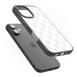 iPhone 16 Pro Max WHITE CHECKERED Black Impact Phone Case + Magsafe