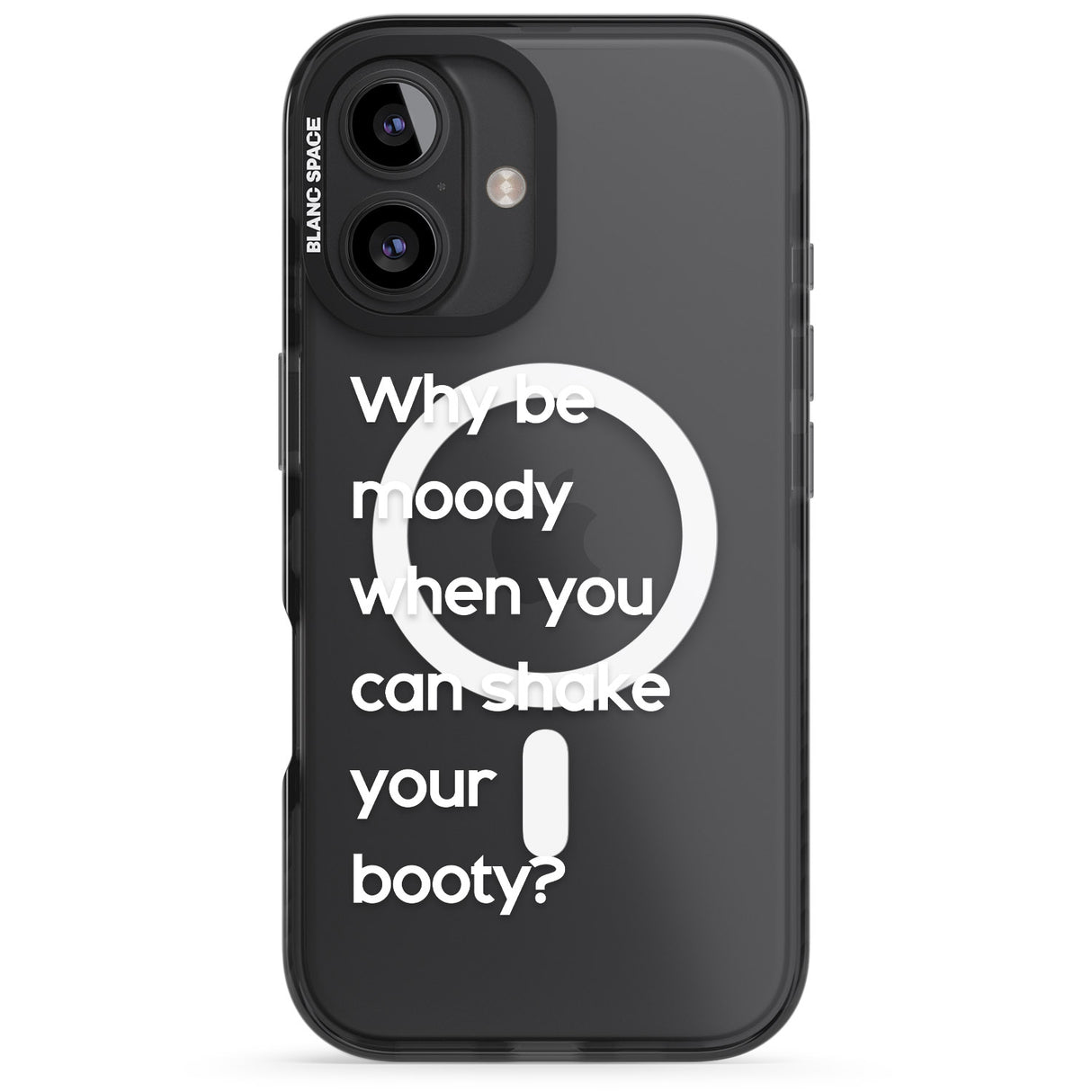 iPhone 16 Pro Max Why be moody? (White) Black Impact Phone Case