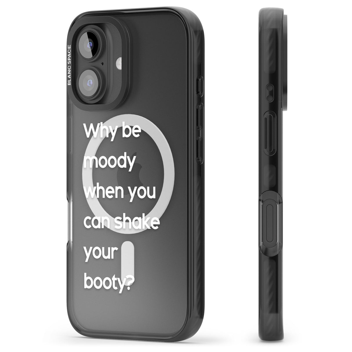 iPhone 16 Pro Max Why be moody? (White) Black Impact Phone Case