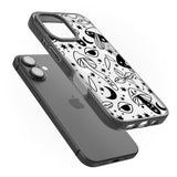 iPhone 16 Pro Max Psychedelic Mushrooms Pattern Black Impact Phone Case