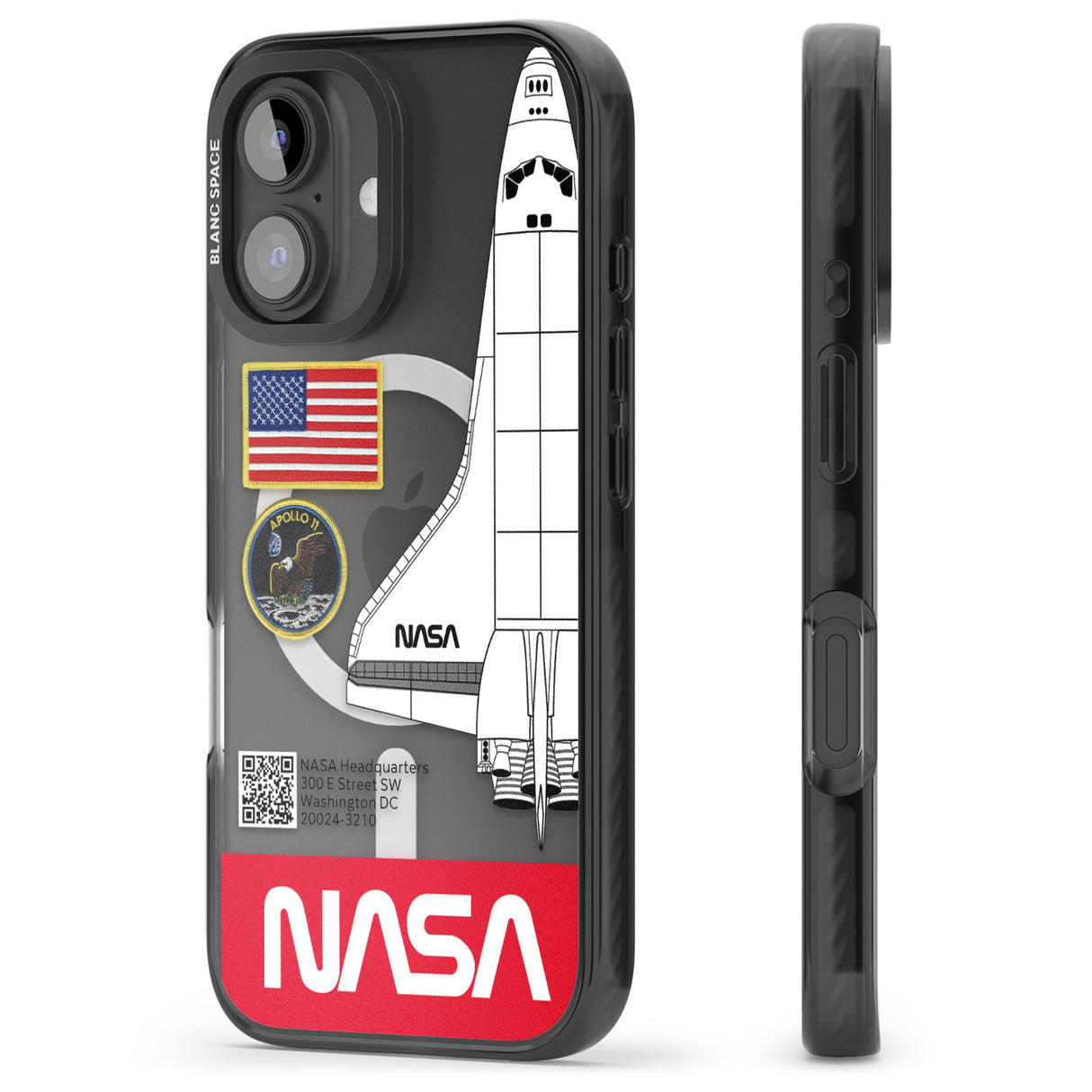 iPhone 16 Pro Max NASA Apollo 11 Black Impact Phone Case