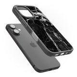 iPhone 16 Pro Max Black Onyx Marble Texture Black Impact Phone Case