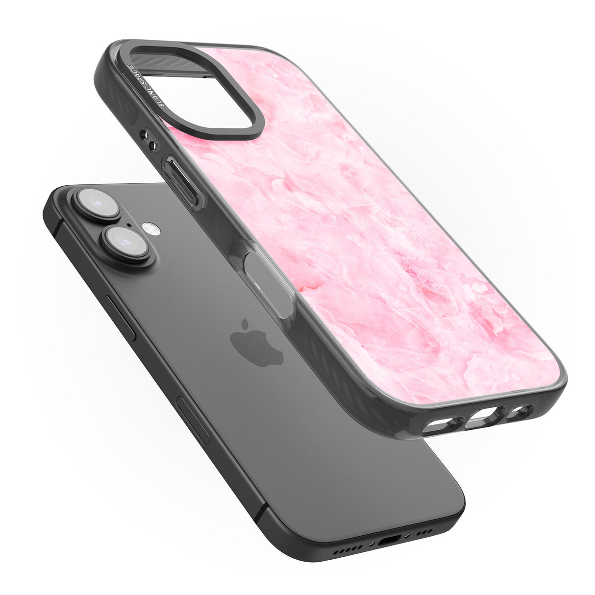 iPhone 16 Pro Max Bright Pink Onyx Marble Texture Black Impact Phone Case