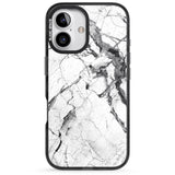 iPhone 16 Pro Max Black & White Stormy Marble Black Impact Phone Case