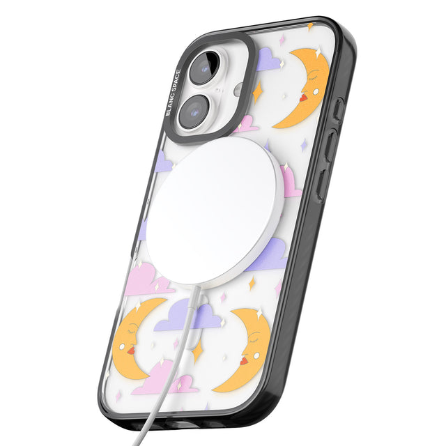 iPhone 16 Pro Max Moons & Clouds Black Impact Phone Case