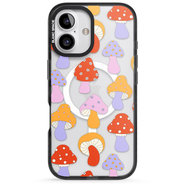 iPhone 16 Pro Max Happy Shrooms Black Impact Phone Case