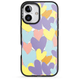 iPhone 16 Pro Max Pastel Hearts Black Impact Phone Case