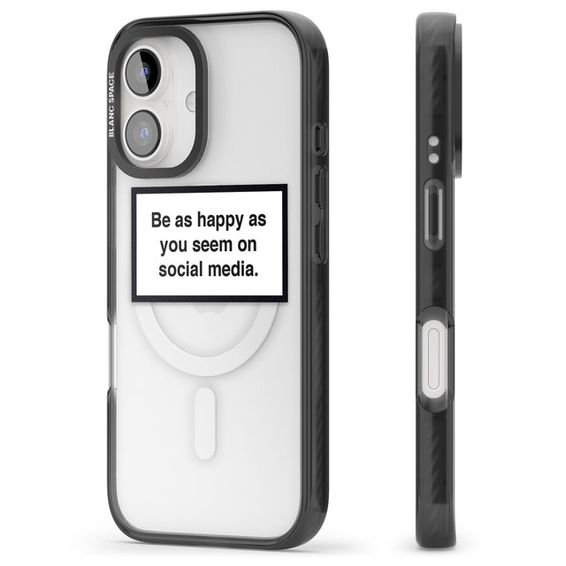 iPhone 16 Pro Max Happy on Social Media Black Impact Phone Case