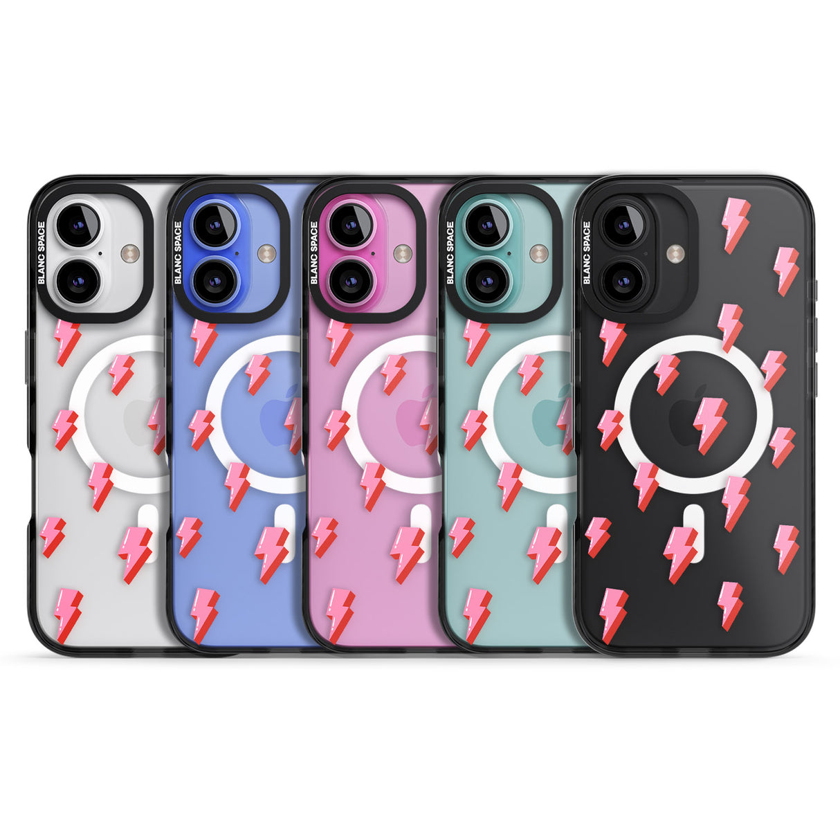 iPhone 16 Pro Max Pink Bolt Pattern Black Impact Phone Case