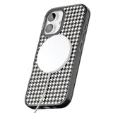 iPhone 16 Pro Max Chic Houndstooth Check Black Impact Phone Case