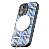 iPhone 16 Pro Max Blue Plaid Black Impact Phone Case