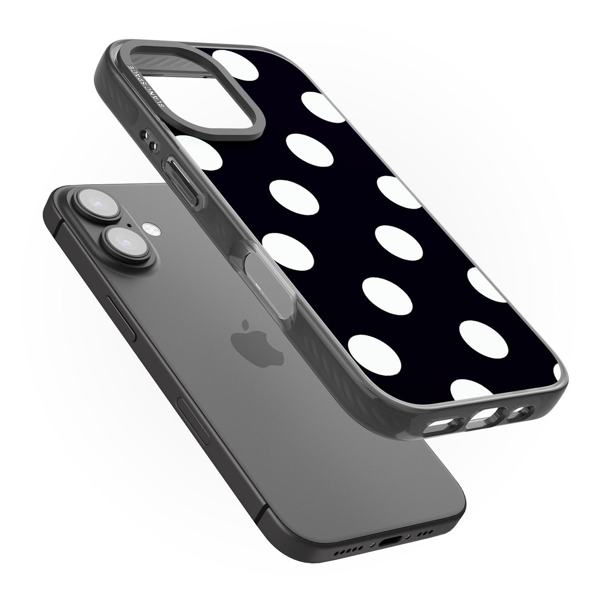 iPhone 16 Pro Max Chic Black Polka Dot Black Impact Phone Case