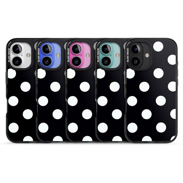 iPhone 16 Pro Max Chic Black Polka Dot Black Impact Phone Case