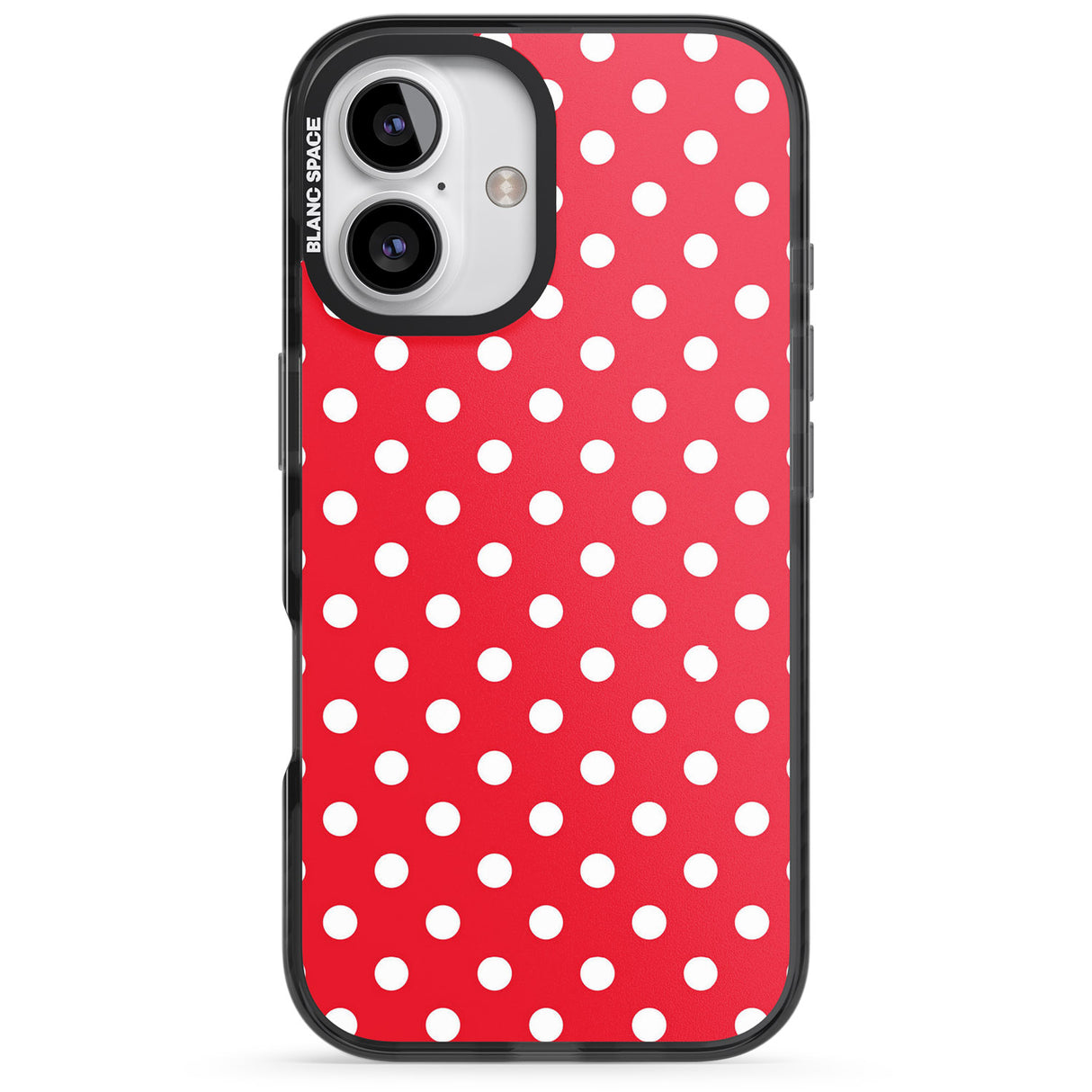 iPhone 16 Pro Max Designer Lava Red Polka Dot Black Impact Phone Case