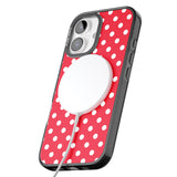 iPhone 16 Pro Max Designer Lava Red Polka Dot Black Impact Phone Case