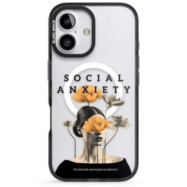 iPhone 16 Pro Max Social Anxiety Black Impact Phone Case + Magsafe