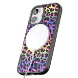 iPhone 16 Pro Max Rainbow Gradient Leopard Print Black Impact Phone Case