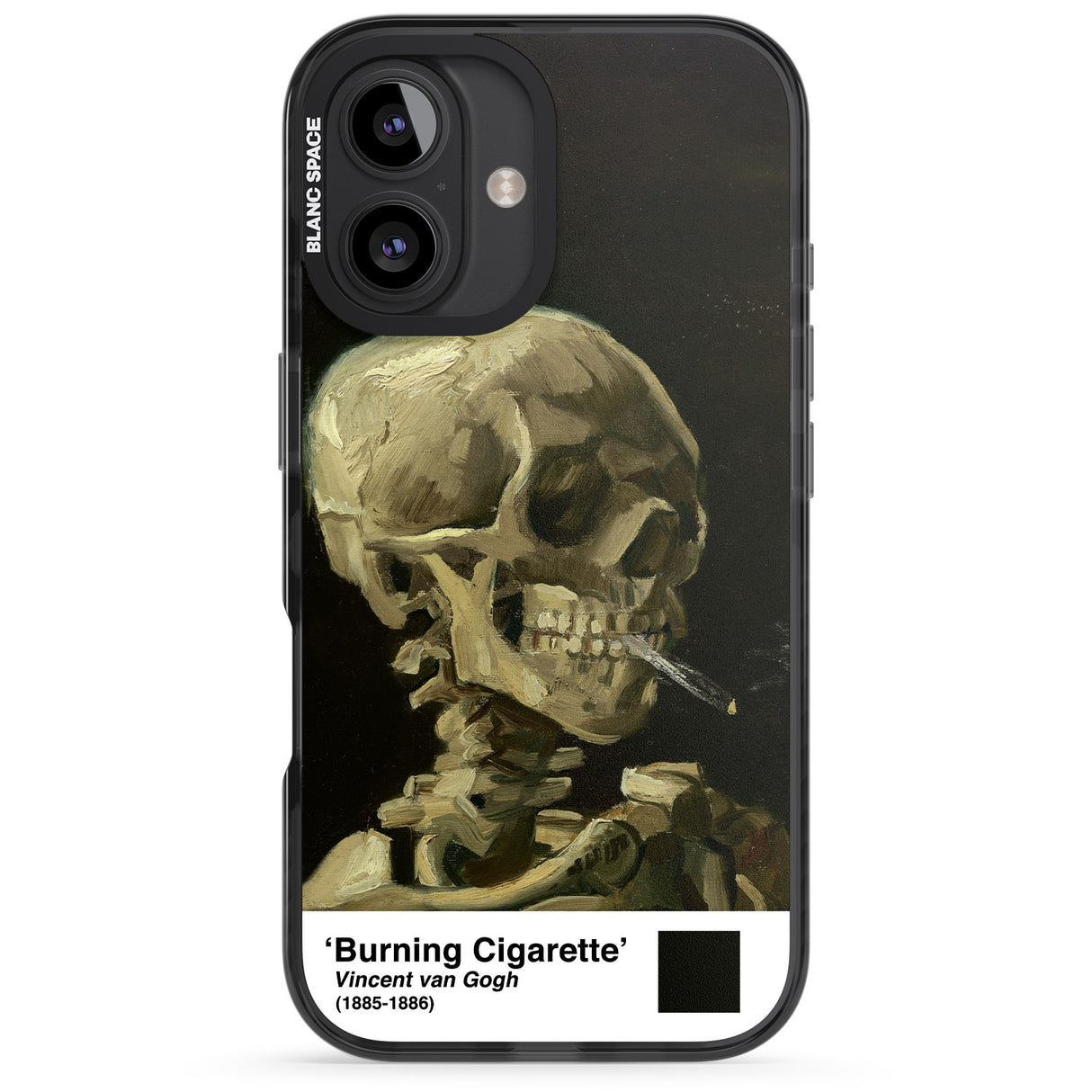 iPhone 16 Pro Max Skull of a Skeleton with Burning Cigarette Black Impact Phone Case