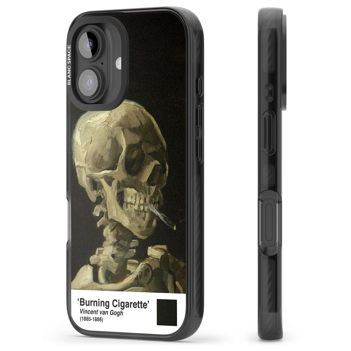 iPhone 16 Pro Max Skull of a Skeleton with Burning Cigarette Black Impact Phone Case