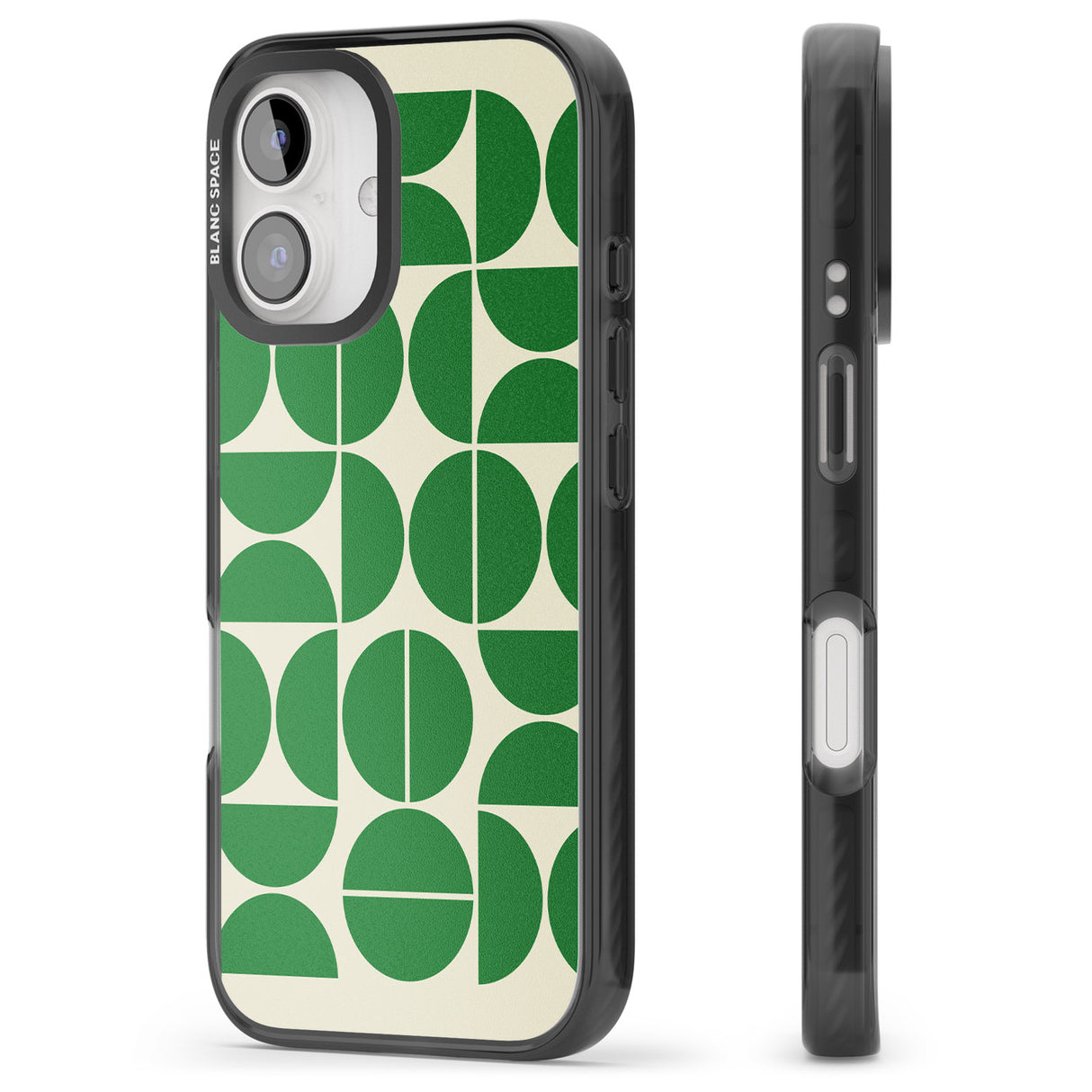 iPhone 16 Pro Max Retro Green Circles Black Impact Phone Case