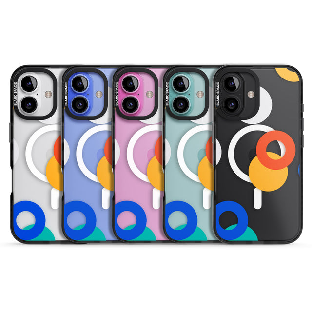 iPhone 16 Pro Max Abstract Mixed Circles Black Impact Phone Case