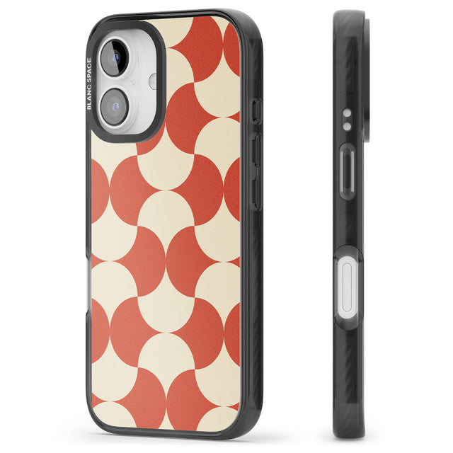 iPhone 16 Pro Max Abstract Retro Shapes: Psychedelic Pattern Black Impact Phone Case