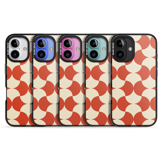 iPhone 16 Pro Max Abstract Retro Shapes: Psychedelic Pattern Black Impact Phone Case